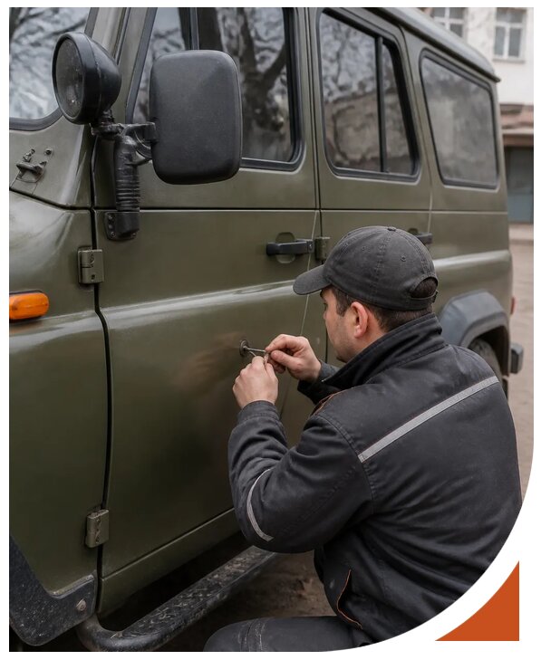 Профессиональное вскрытие автомобиля УАЗ без повреждений в Крымске